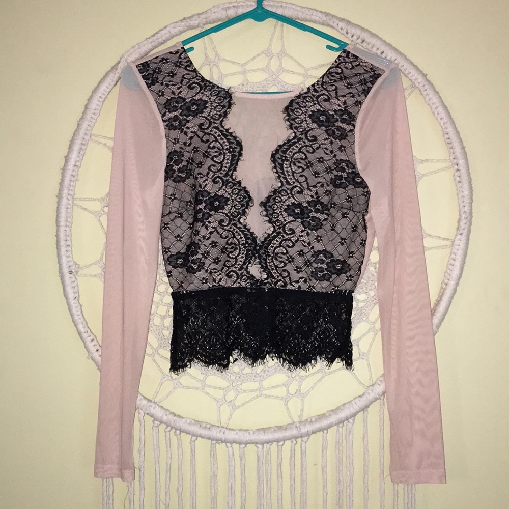 Sexy mesh flesh tone crop top!